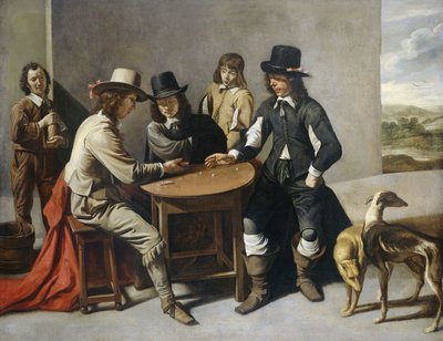 De dobbelsteenwerpers door Mathieu Lenain (le cadet) (follower of)