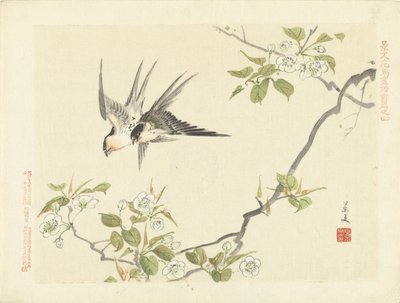 Twee zwaluwen door Matsumura Keibun