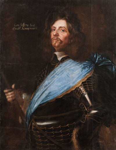 Veldmaarschalk Graaf Hans Christoffer von Königsmarck, 1651 door Mattaus the Younger Merian
