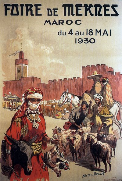 poster voor de beurs van Meknes, Marokko door Matteo Brondy
