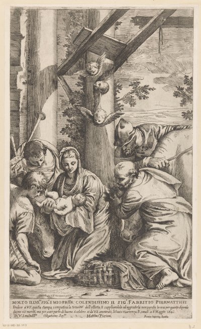 Aanbidding door de herders door Matteo Piccioni