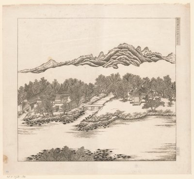 Gezicht op een deel van het keizerlijk zomerpaleis in Chengde (Jehol) te China door Matteo Ripa