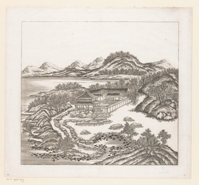 Gezicht op een deel van het keizerlijk zomerpaleis in Chengde (Jehol) te China door Matteo Ripa