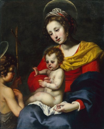De Madonna en Kind met de jonge Sint Jan de Doper door Matteo Rosselli