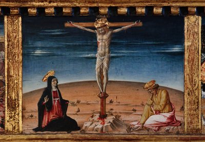 Madonna en Kind met Heiligen Jacobus, Augustinus, Bernardinus en Margaretha, eerste decennia van de 14e eeuw door Matteo di (c.1430 95) Giovanni