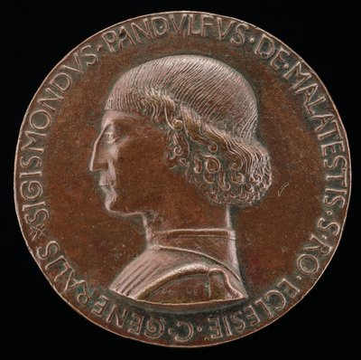 Sigismondo Pandolfo Malatesta, 1417-1468, Heer van Rimini en Fano [voorzijde], 1446 door Matteo di Andrea de Pasti