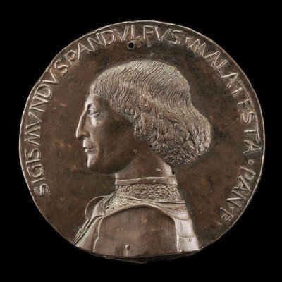 Sigismondo Pandolfo Malatesta, 1417-1468, Heer van Rimini en Fano (voorkant) door Matteo di Andrea de Pasti