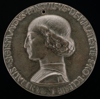 Sigismondo Pandolfo Malatesta, 1417-1468, Heer van Rimini en Fano [voorzijde], 1446 door Matteo di Andrea de Pasti