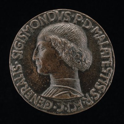 Sigismondo Pandolfo Malatesta, 1417-1468, Heer van Rimini en Fano [voorzijde], 1446 door Matteo di Andrea de Pasti