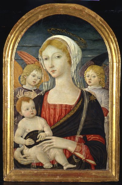 Madonna met Kind en Engelen, ca 1470 door Matteo di Giovanni