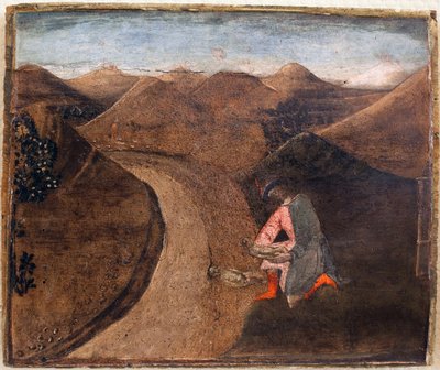 Legende van Romulus en Remus: Amulius legt de tweelingen op de Tiber door Matteo di Giovanni di Bartolo
