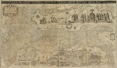 1630 kaart van Italië door Matthaeus Greuter, gepubliceerd in 1657 door Stefano Scolari door Matthaus Greuter
