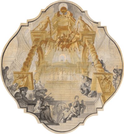 Aanbidders bij het Graf van Sint-Pieter door Matthäus Günther