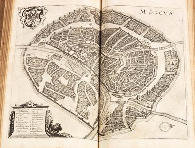 Kaart van Moskou. Uit: Newe Archontologia cosmica door Johann Ludwig Gottfried, 1646. door Matthaus the Elder Merian