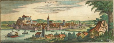 Dubrovnik - Ragusa, Negroponte (uitsnede) door Matthaus Merian