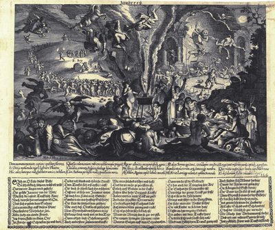 De heksensabbat door Matthaus the Elder Merian