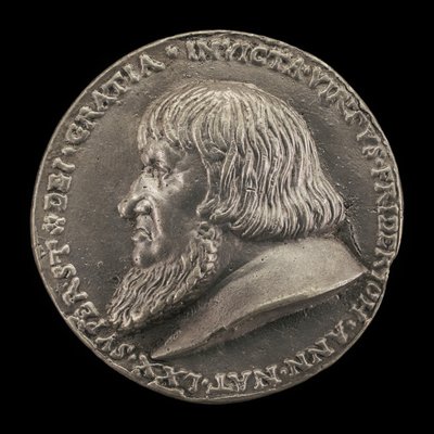 Friedrich de Oudere, 1460-1536, Markgraaf van Brandenburg-Ansbach 1486 [voorzijde], 1528 door Matthes Gebel
