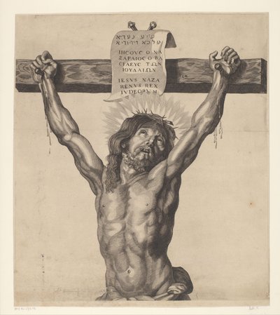Christus aan het kruis (Serie van Ecce Homo, de gekruisigde Christus, Maagd Maria en Johannes de Evangelist) door Mattheus Borrekens