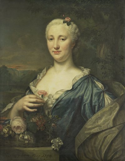 Portret van Agnes Margaretha Albinus, vrouw van Coenraad van Heemskerck door Mattheus Verheyden