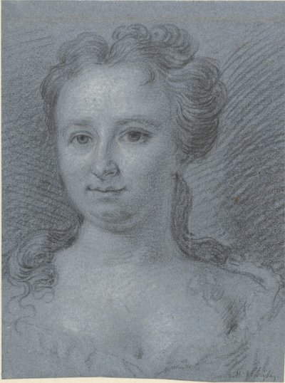 Portret van een mejuffrouw Swiers geboren Moleneyser door Mattheus Verheyden