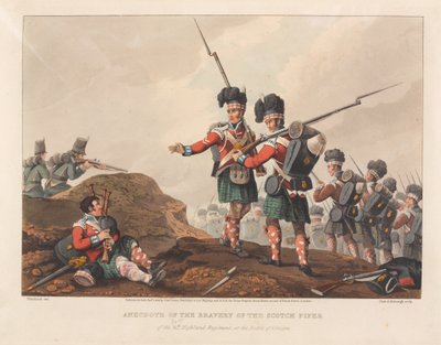 Anekdote van de moed van de Schotse doedelzakspeler van het 71e Highland Regiment, bij de Slag om Vimiero door Matthew Dubourg