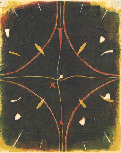 Mandala Débordé, 2012 (linoleumsnede) door Matthew Hilton
