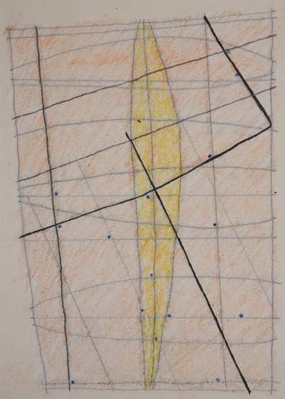 stick chart 3, 2014 (aquarelkrijt) door Matthew Hilton