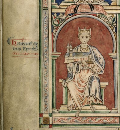 Hendrik I van Engeland uit de Historia Anglorum, Chronica majora door Matthew Paris