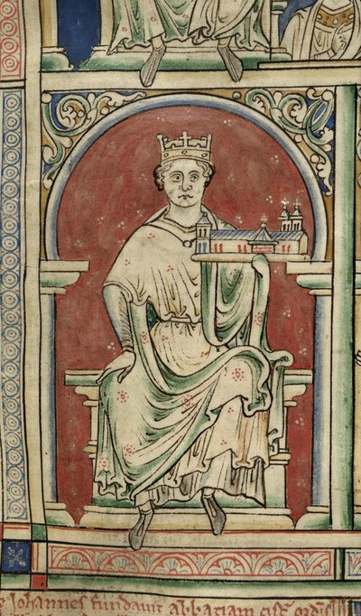 Koning Jan van Engeland uit de Historia Anglorum, Chronica majora door Matthew Paris