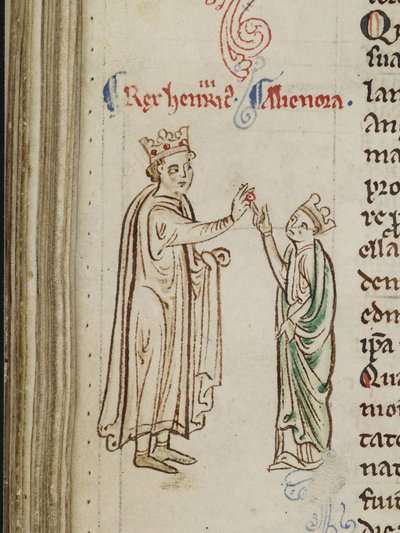 Huwelijk van Hendrik III en Eleonora van Provence uit de Historia Anglorum, Chronica majora door Matthew Paris
