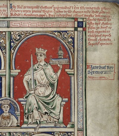 Richard I Leeuwenhart Uit de Historia Anglorum, Chronica majora door Matthew Paris
