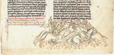 Saladin verovert het Heilige Kruis uit Chronica maiora I door Matthew Paris, 13e eeuw door Matthew Paris