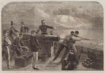Het vrijwilligersartilleriekorps leert kanonpraktijk in Hythe door Matthew Somerville Morgan