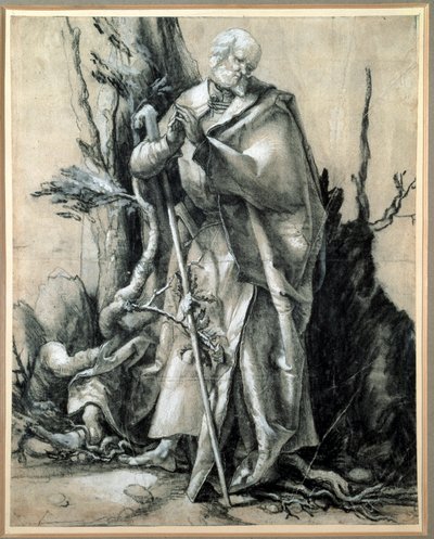 Een heilige in een bos Studie door Matthias (c.1480 1528) Grunewald