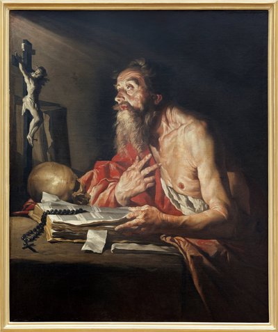 Sint Hiëronymus door Matthias (c.1600 p.1650) Stomer
