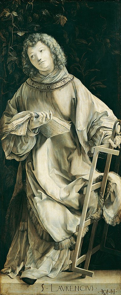 Paneel van het Heller-altaar met afbeelding van St. Laurentius door Matthias Grünewald