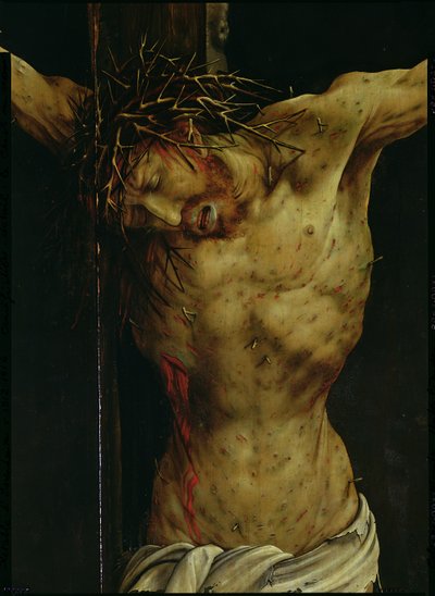 De Kruisiging van het Isenheim Altaarstuk, detail van Christus