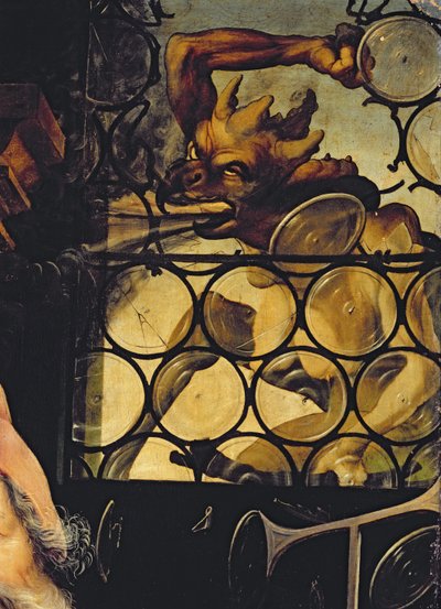 De Duivel die het raam aanvalt, detail van Sint Antonius de Kluizenaar van het Isenheim Altaarstuk, c.1512-16 door Matthias Grünewald