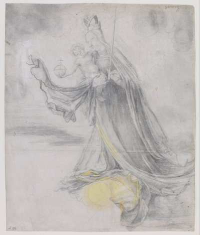 Maagd en Kind in de Wolken, ca. 1509-1511 door Matthias Grünewald