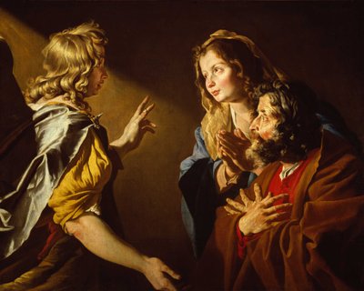 De Aankondiging van de Geboorte van Samson, ca. 1630-1631 door Matthias Stomer