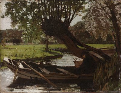 Boot met een knotwilg door Matthijs Maris