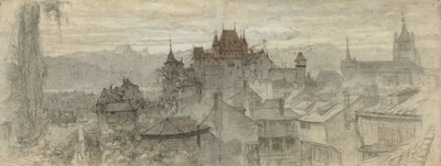 Gezicht op Lausanne II door Matthijs Maris