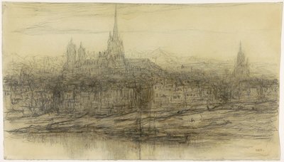 Gezicht op Rouen door Matthijs Maris