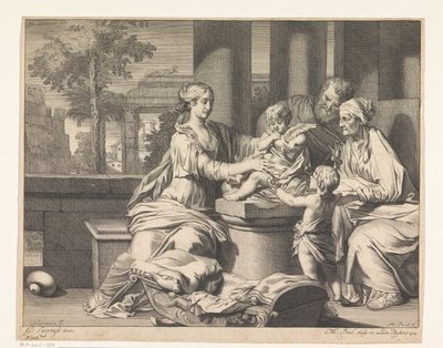 Heilige Familie met Zacharias, Elisabet en Johannes de Doper door Matthijs Pool