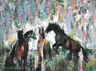 Expressieve wilde paarden door Matthys Moss