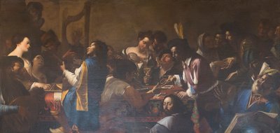 Allegorie van de vijf zintuigen door Mattia (1613 99) Preti