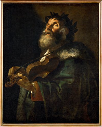 Homerus (schilderij op doek) door Mattia (1613-99) Preti