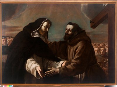 De Ontmoeting van St. Dominicus en St. Franciscus van Assisi door Mattia Preti
