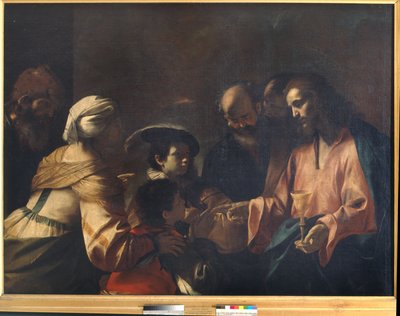 Een moeder die haar zonen aan Christus toevertrouwt door Mattia Preti