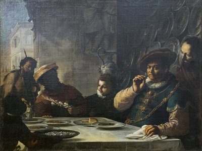 Het feest van de rijke man door Mattia (1613 99) Preti